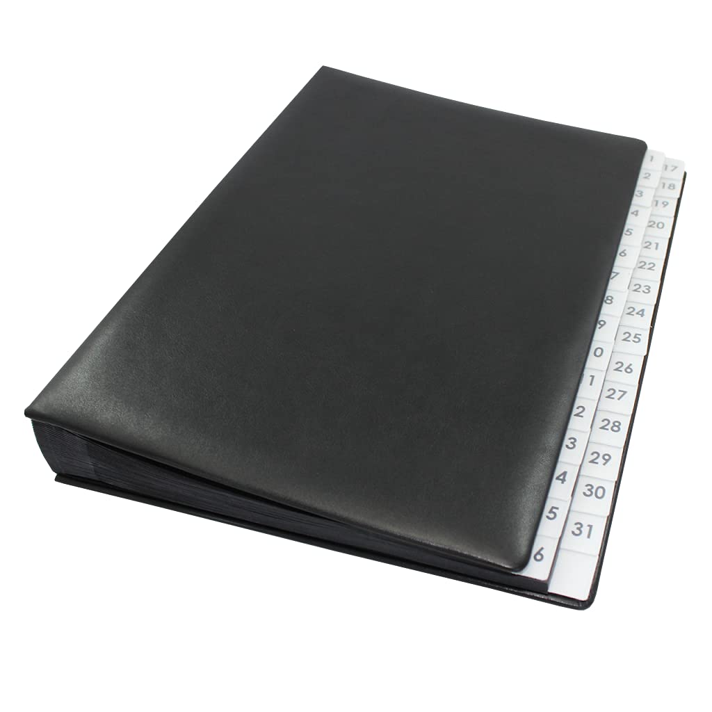 Classificatore con indice 1 – 31 NERO Custodia in pelle bovina liscia