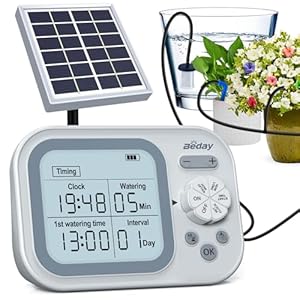 Solar Automatic Drip Irrigation System Houseplant Auto Self Watering Device Waterer for 15 Potted Plants Outdoor Indoor Garden Balcony Vacation While Away