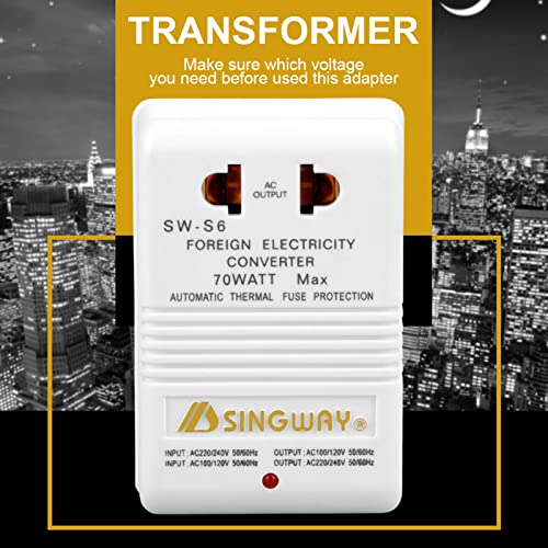 120v to 240v Converter + 110V/120V 220V/240V Step 70W Step‑Up&Down Voltage Converter Transformer (CN Standard Plug) up/Down Travel Adapter Suitable for Electrical Appliances Under 30w Plug3