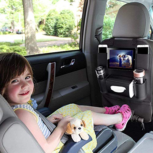 Palmoo Pu Leather Car Seat Back Organizer And Ipad Mini Holder, Universal Use As Car Backseat Organizer For Kids, Storage Bottles, Tissue Box, Toys (1 Pack, Black) #TOP1