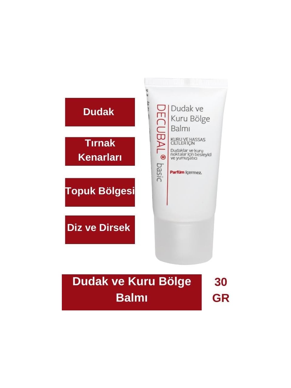 Decubal Dudak ve Kuru Bölge Balmı 30 ml