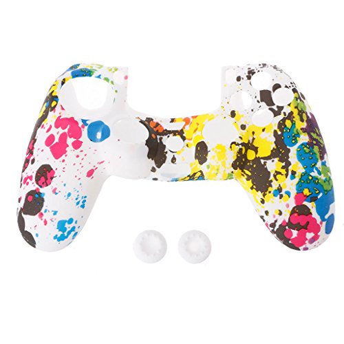 Anti-Slip Multicolor Silicone Guards Cover 2 Joystick Caps For 4 PS4 Controller