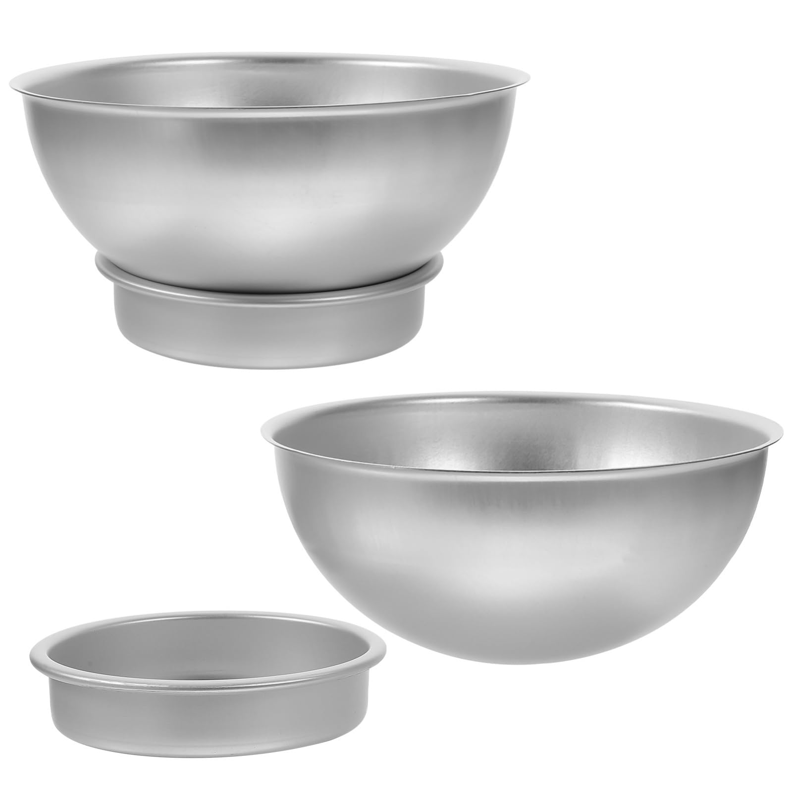 Amosfun 4 Ensembles Moule à Gâteau Sphérique Miche De Moule à Gâteau Boule Étain Cheesecake Corbeille à Ovale Double Anneaux De Gâteau Pour La Cuisson Alliage D'aluminium Silver