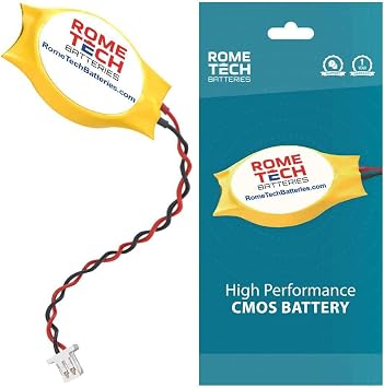 Rome Tech CR2016 CMOS BIOS Battery for ASUS F201E, ASUS Vivobook Q200E - Laptop Backup 3V RTC CR 2016 Battery with 2 Wire Cable