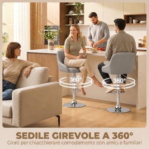 Tabourets de bar avec dossier confortable HOMCOM résolvant le mal de dos