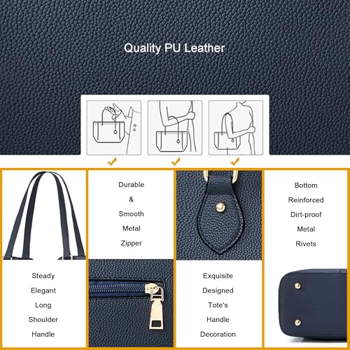 Image of CHICAROUSAL Tote Handbags Purses for Women PU Leather Womens Shoulder Bag | Large Tote Bag for Women, Shoulder Purse, Vegan Leather Purses for Women, Women's Handbags