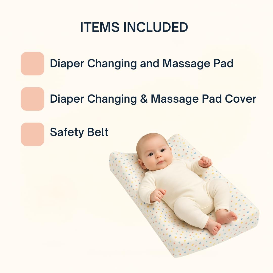 Baby Diaper Changing and Massage Pad with Safety Belt (Teddy + Tree Cover) - Image 5 thumbnail