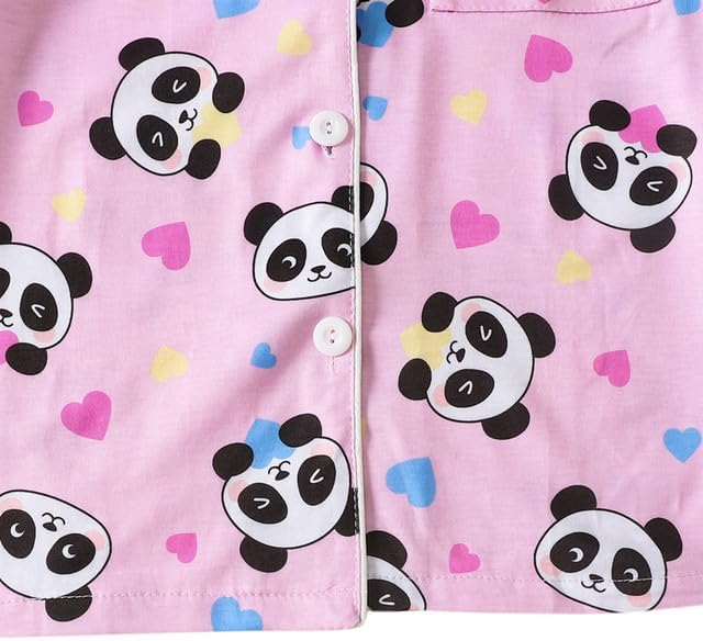MyFav Girls Pajama Sets 3pcs Button Down Short Sleeve Top Shorts & Long Pants With Cute Patterns SleepwearNighty For Teens - Image 3