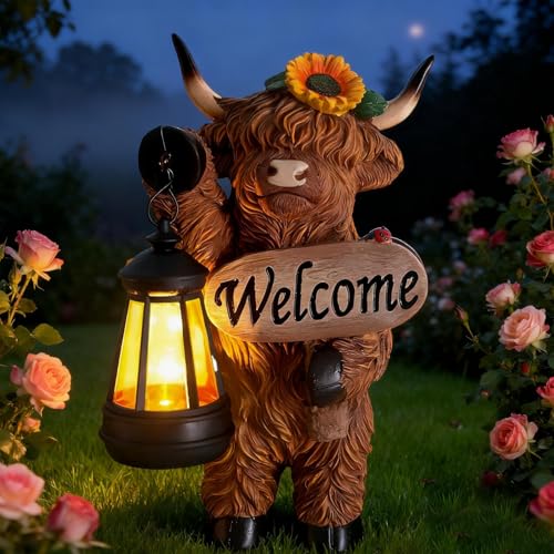 Éclairage solaire vache des Highlands en résine résistante aux UV - 4