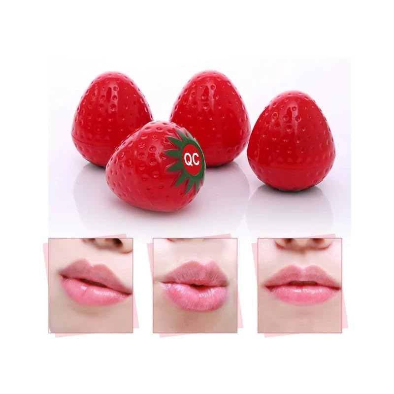 bridester Cute lip balm, round lip balm ball, fruit flavor strawberry lip balm (pack of 2)-image-46