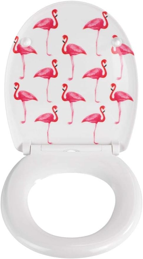 Wenko" Flamingo Toilet Seat, Duroplast Multi-Colour, 38 x 45 x 10 cm