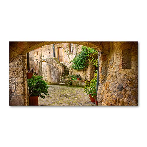 Fond de hotte verre de sécurité trempé 120x60 Tulup décor paysage beige