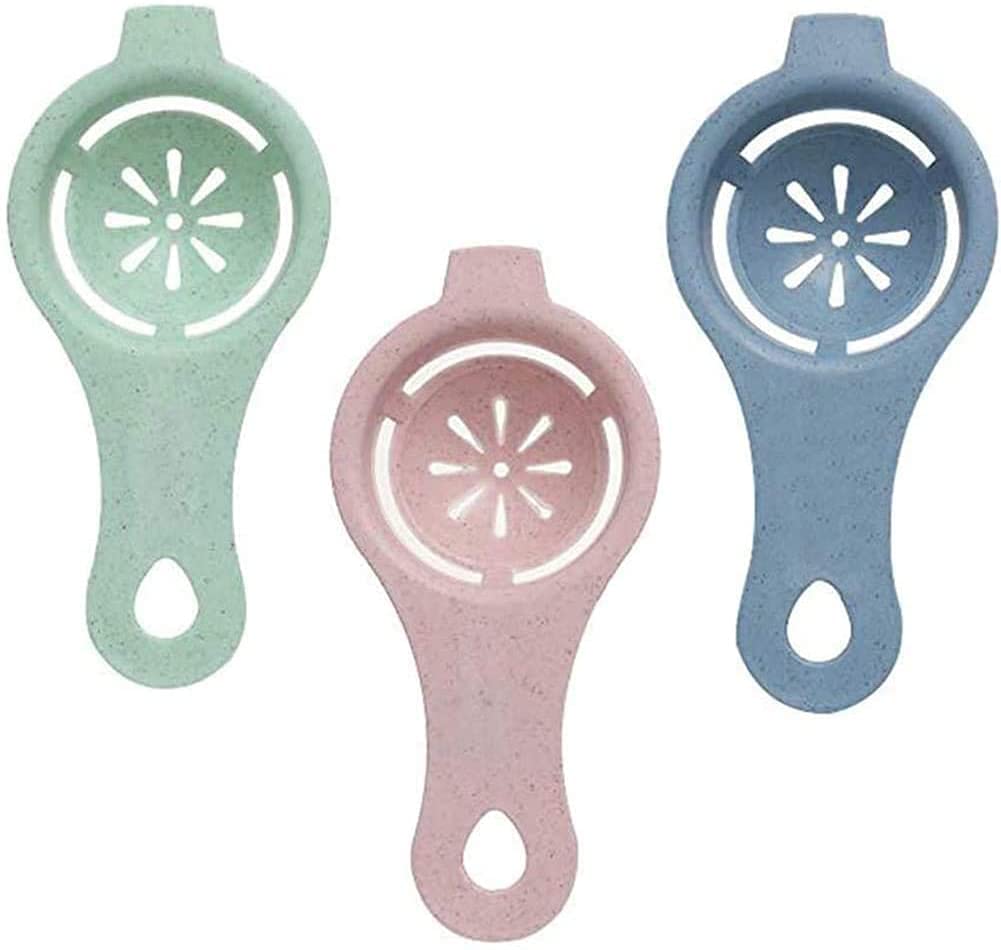 HEXONIQ® Egg Separator Egg Yolk White Filter Food Grade Egg Divider Plastic Egg Sieve Kitchen Gadget Cooking/Baker Tool Egg Extractor (Random Color, Pack of 3)