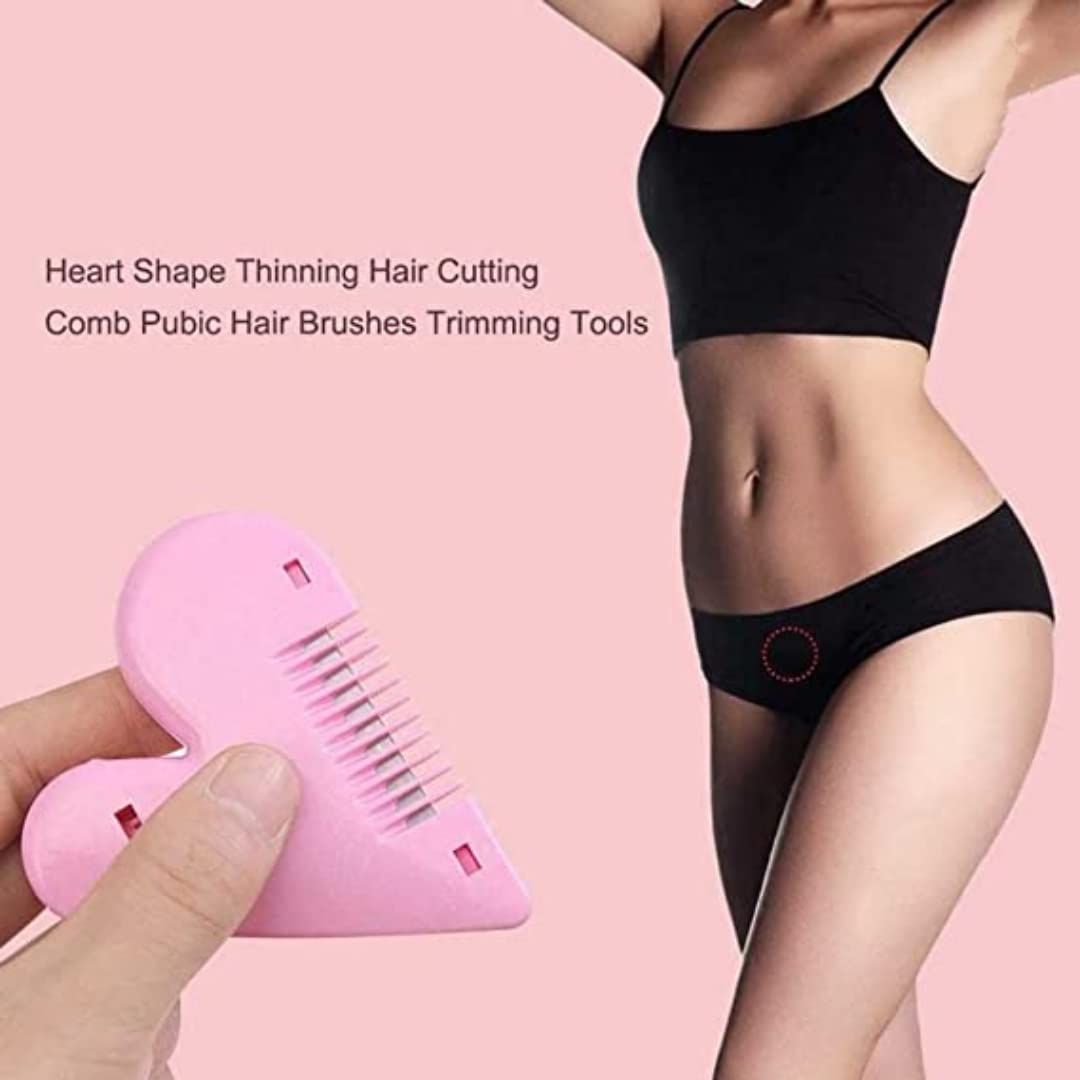 3Pcs Mini Hair Cutter Comb Pubic Hair Trimmer Cute Heart-Shaped Manual Hair Bangs Trimmer for Kids Women, Girls Hair Cut Accessories - Image 3