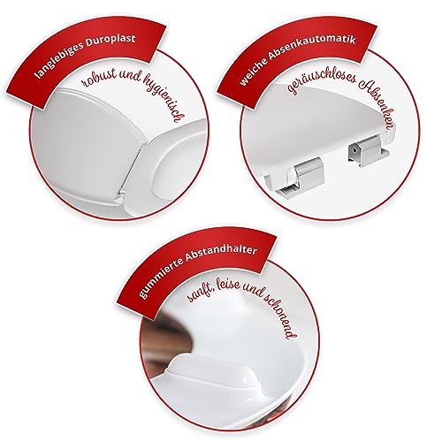 Stel4Style WC-Sitz mit Absenkautomatik Klo Brille &Deckel Absenkbarer Toilettensitz und Klodeckel Klobrille und Toilettendeckel, Motiv:Hund