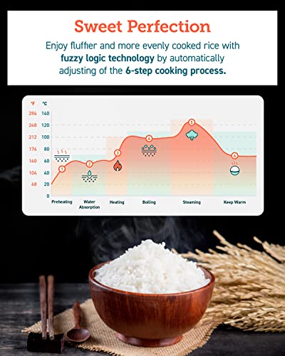Cosori Rice Cooker 10 Cup Uncooked Rice Maker With 18 Cooking Functions, Advanced Fuzzy Logic Micom Technology, Texture Optional, 50 Recipes, Keep Warm, Delay Timer, Stainless Steel Steamer #TOP2