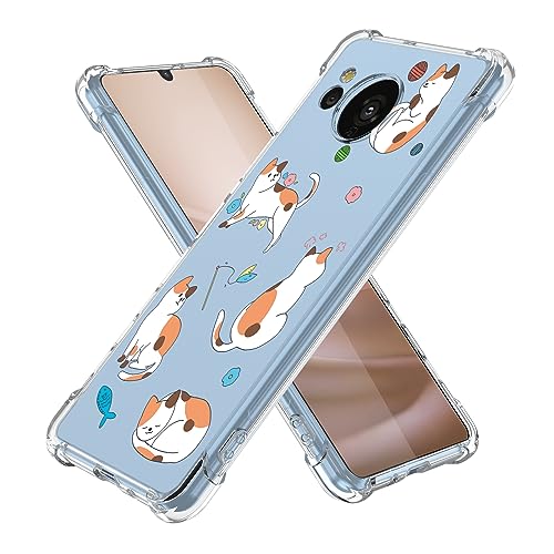 TLOMPLO �Ή� AQUOS Sense7 �p�� �P�[�X �ϏՌ� �������SHG10 SH-53C �J�o�[ �N���A ���^ �y�� �w��h�~ �ČRMIL�K�i�擾 �J�����ی� ���킢���L cat N418-sense7-02