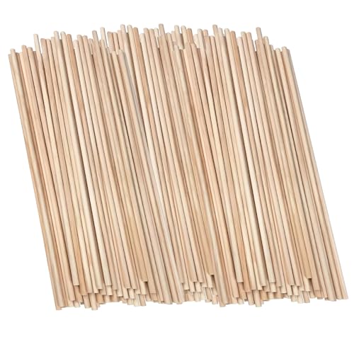 Holzstäbe zum Basteln 150 Stk Zuckerwatte Stäbe Holzstab 3mm x 20cm Klassische Holzstäbchen Rund zum Basteln für Dekorationen