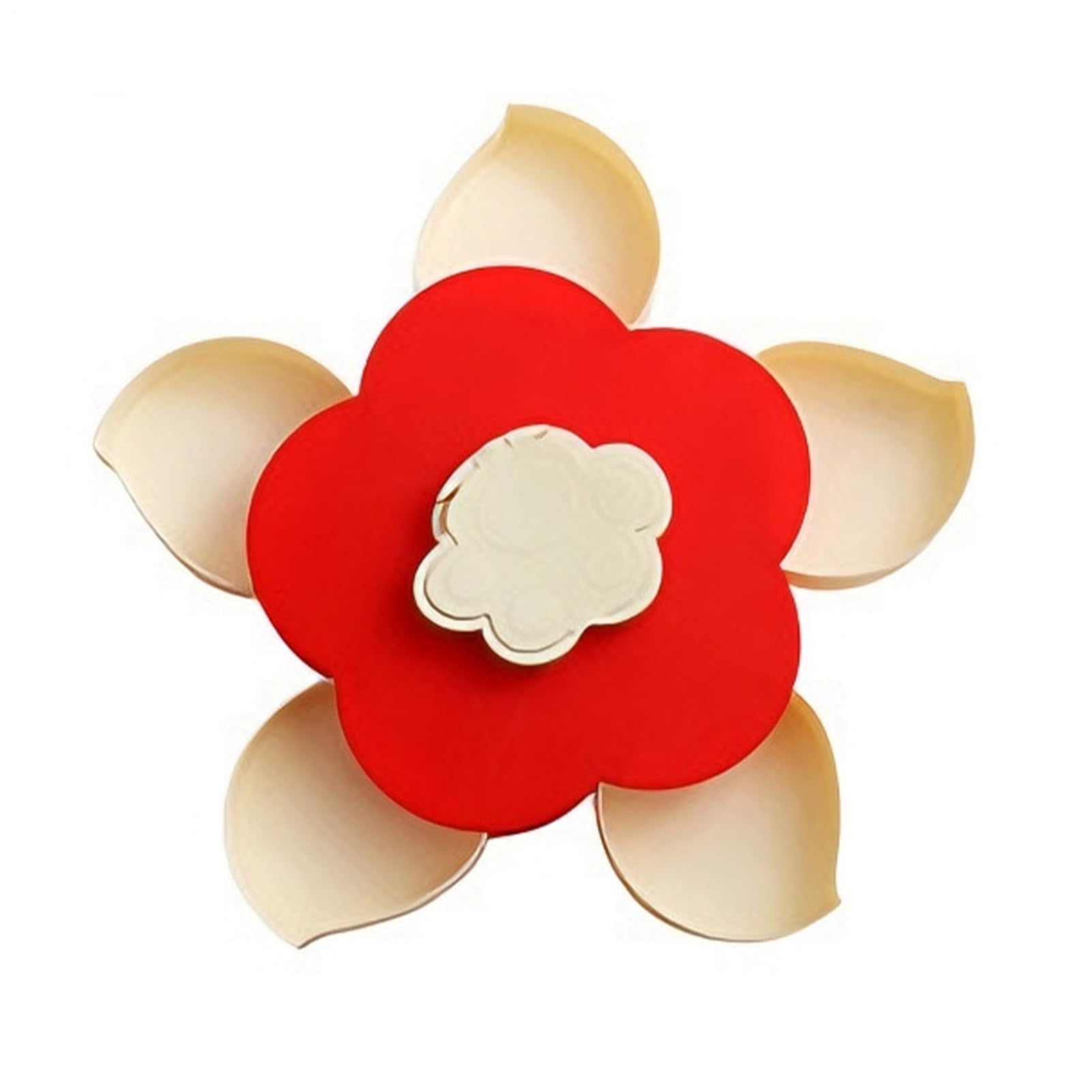 Divided Serving Tray - Petal-Shaped Rotating Food Platter, Snack Organizer for Kitchen and Dining | Serving Plate for Picnic, Party, Buffet | Rotating Tray for Brunch, Dinner Lunch Bar Home Outdoor