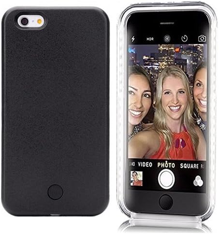 iPhone 7 Plus Case, DigitalsOnDemand Black LED Light Up Luminous Selfie Cell Phone Case Illuminated Back Cover for Apple iPhone 7 Plus