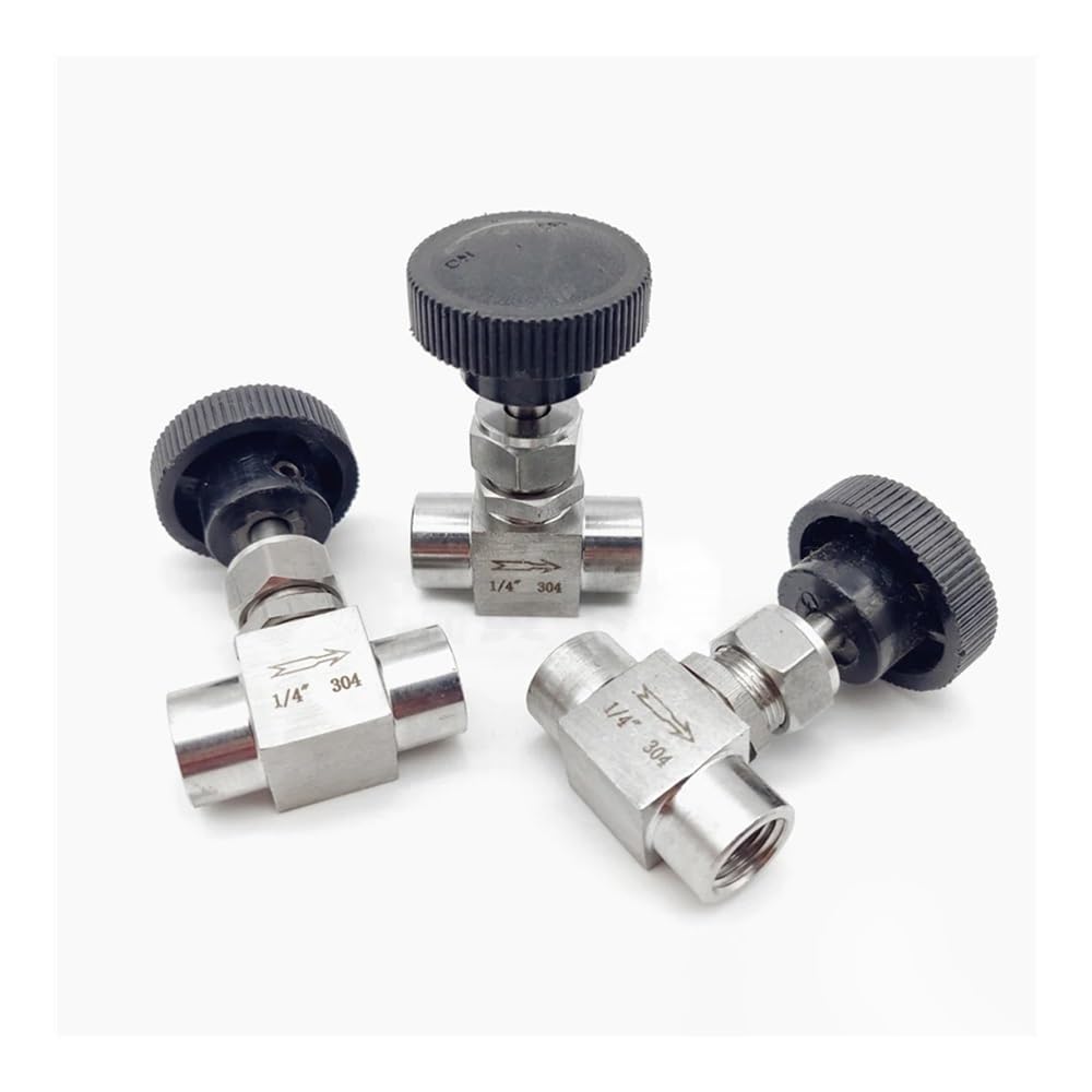 Vanne à pointeau Femelle 1/4" en inox 304 pour cloison et contrôle de débit