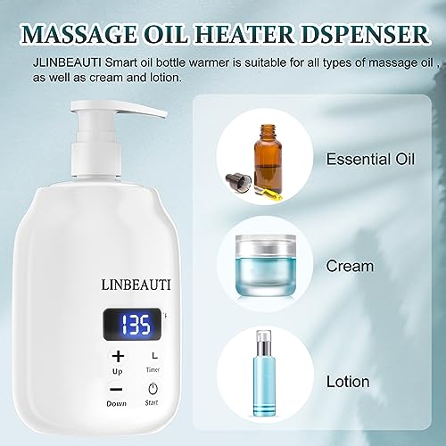 image for LINBEAUTI Massage Oil Warmer with Two Oil Bottle, Lotion Bottle Warmer