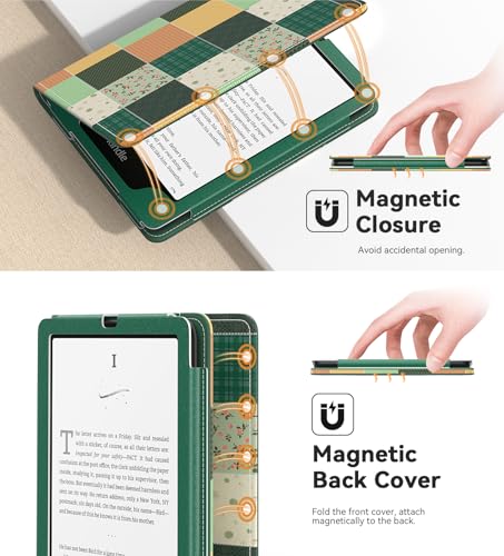 Image of MoKo Case for 7 inch /6.8 inch eBook Reader 2024 /2021, Slim PU Shell Cover Case with Auto-Wake /Sleep for 7 inch /6.8 inch E-Reader, Not fit Kobo Aura 2 /Remarkable, Green