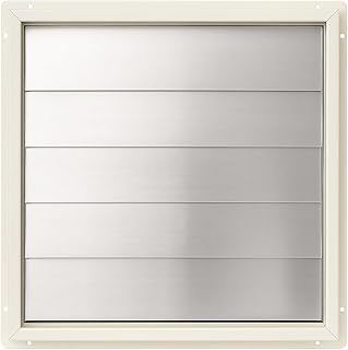 Livshine 17x17 Inch Aluminum Louver Shutter with Powder-Coated Tata CRCA Steel Frame | Fits 15 Inch Exhaust Fan or Duct | Rustproof Vent Cover for Industrial