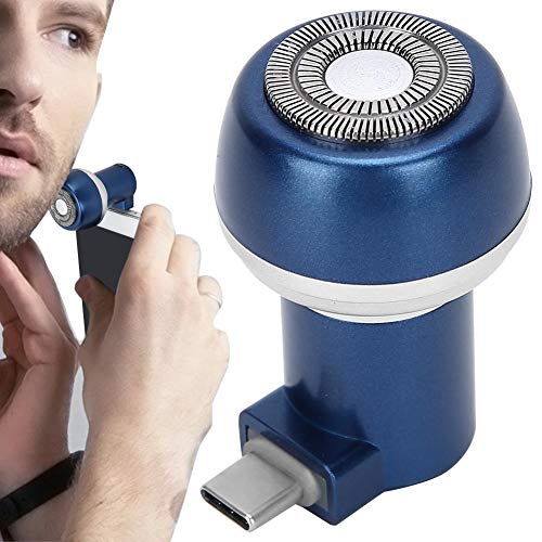 Electric Razor, Mobile Phone Mini Shaver For Men, Portable Magnetic Adsorption Beard Trimmer For Travel (Type-C Interfence/Usb 2 In 1 Interfence) (Type-C Interface-Blue) #TOP5