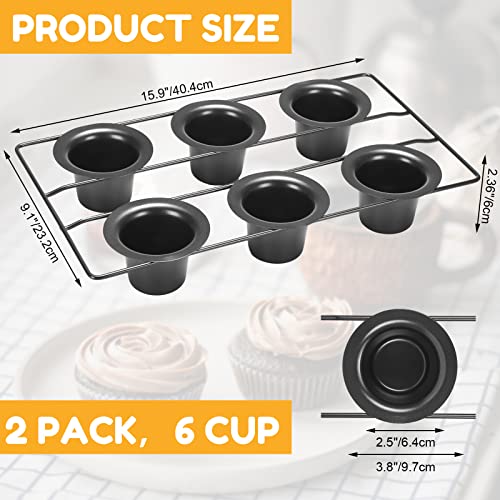 2 Pcs 6 Cup Nonstick Popover Pan Muffin Cupcake Pan Yorkshire Pudding Pan Bakeware For Oven Baking #TOP1