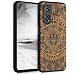 Produktbild kwmobile Hülle kompatibel mit Xiaomi Mi 10T / Mi 10T Pro - Handyhülle Holz TPU Cover - Maya Kalender Art Hellbraun Schwarz