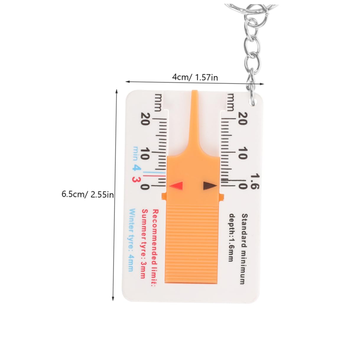 Beatifufu Auto Tire Tread Depth Gauge Yellow Clip 3pcs Plastic Tire Gauge for Precise Measurement and Longevity
