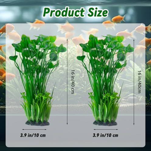 Image of kathson Large Plastic Aquarium Plants,2 Pcs Tall Fish Tank Plants Decor Artificial Seaweed Water Plant Ornament Freshwater and Saltwater Extra Large Aquarium Plant Decorations for Small Tanks