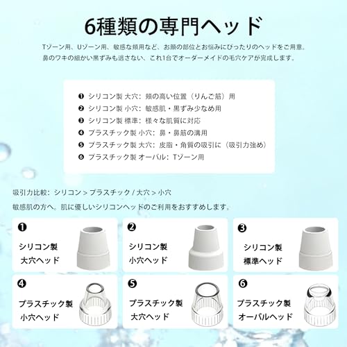 miley 毛穴吸引器 6種ヘッド付き