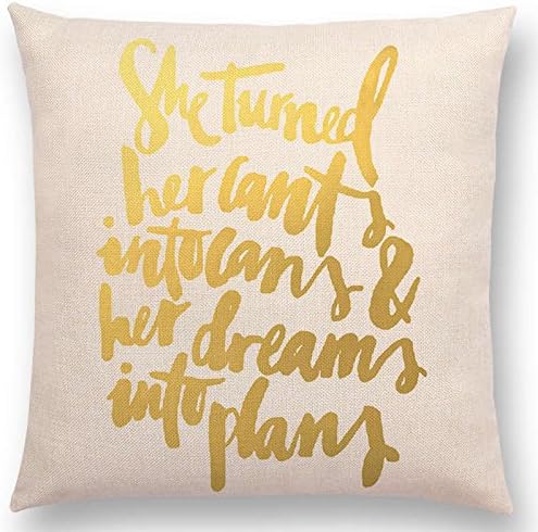 Dyg Smart Gold Art Decorative Letter Pillow Case Cover
