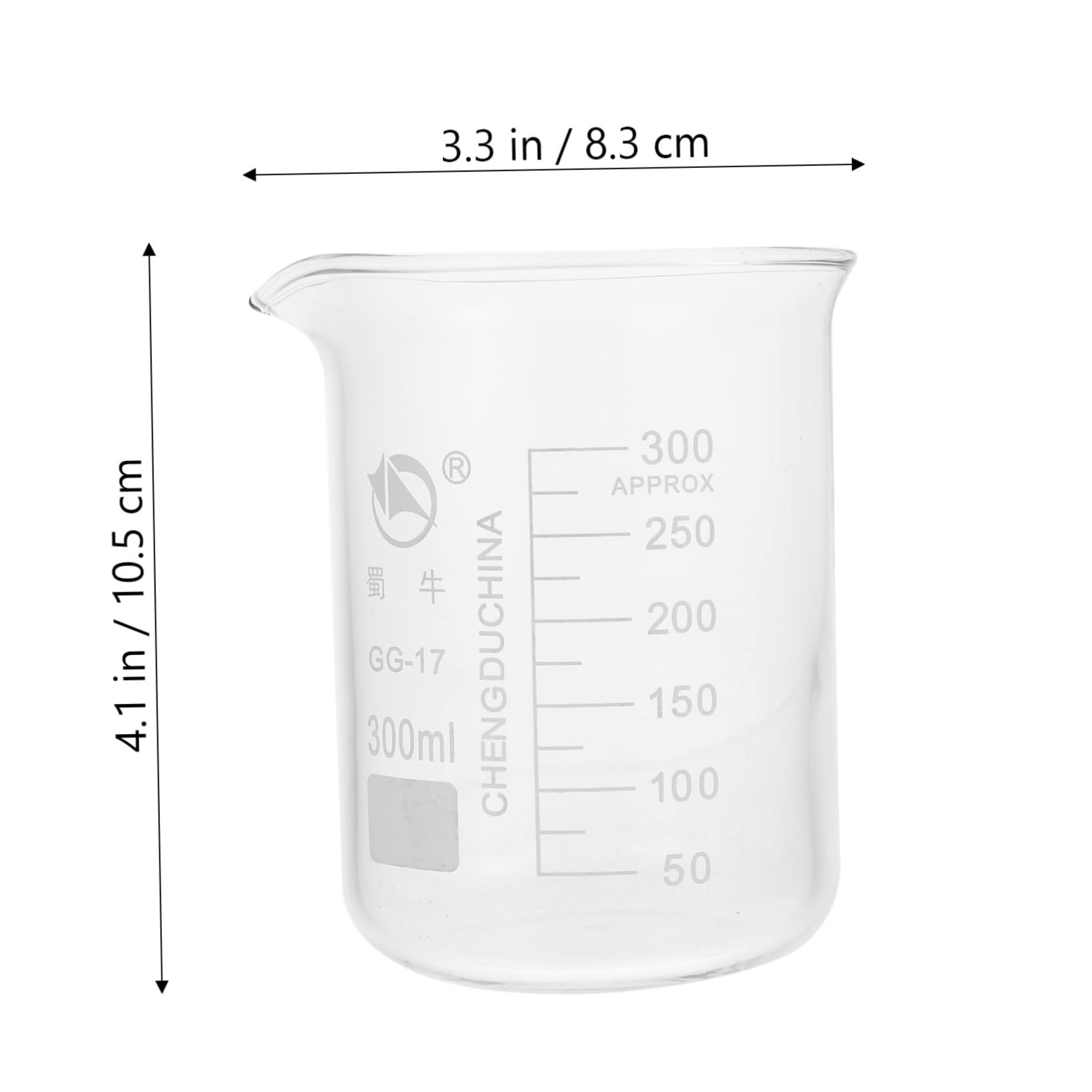 NAMOARLY Sturdy Glass Measuring Beakers Spout for Scientific Experiments 4-Piece Lab Beaker Set