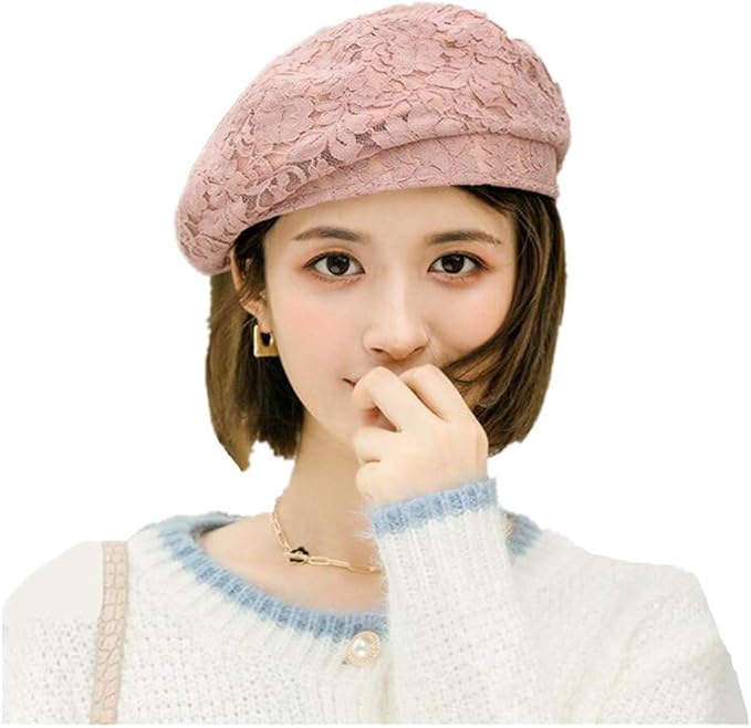 Amazon ベレー帽 ベレー レディース 西洋式 秋 冬 パイピング 帽子 おしゃれ ファッション 暖かい シンプル ニット キャップ レース ピンク Line ベレー帽 通販