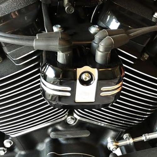 HDBUBALUS Motorcycle Ignition Coil Cover Fit For Harley Softail Standard Breakout Street Bob Fat Boy Low Rider 2018-2025 Touring 2025-up (Black & White) by HDBUBALUS - Image 2