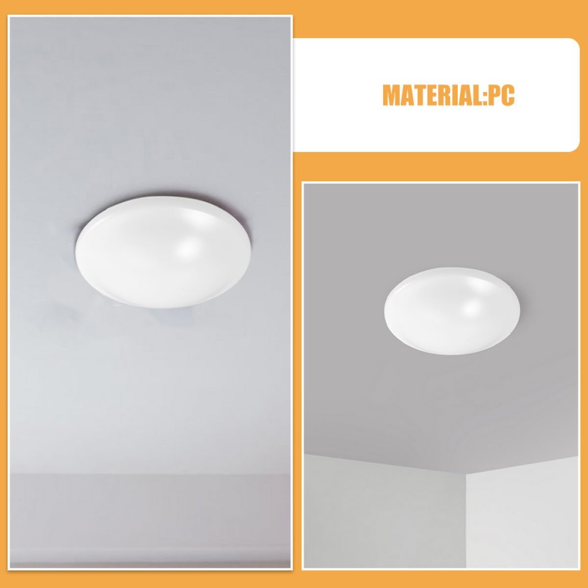 2 Pcs Round Clip on Ceiling Light Covers Flush Mount Dome Lampshade Plastic Replacement Light Bulb Covers for Bedroom Balcony Kitchen Bathroom
