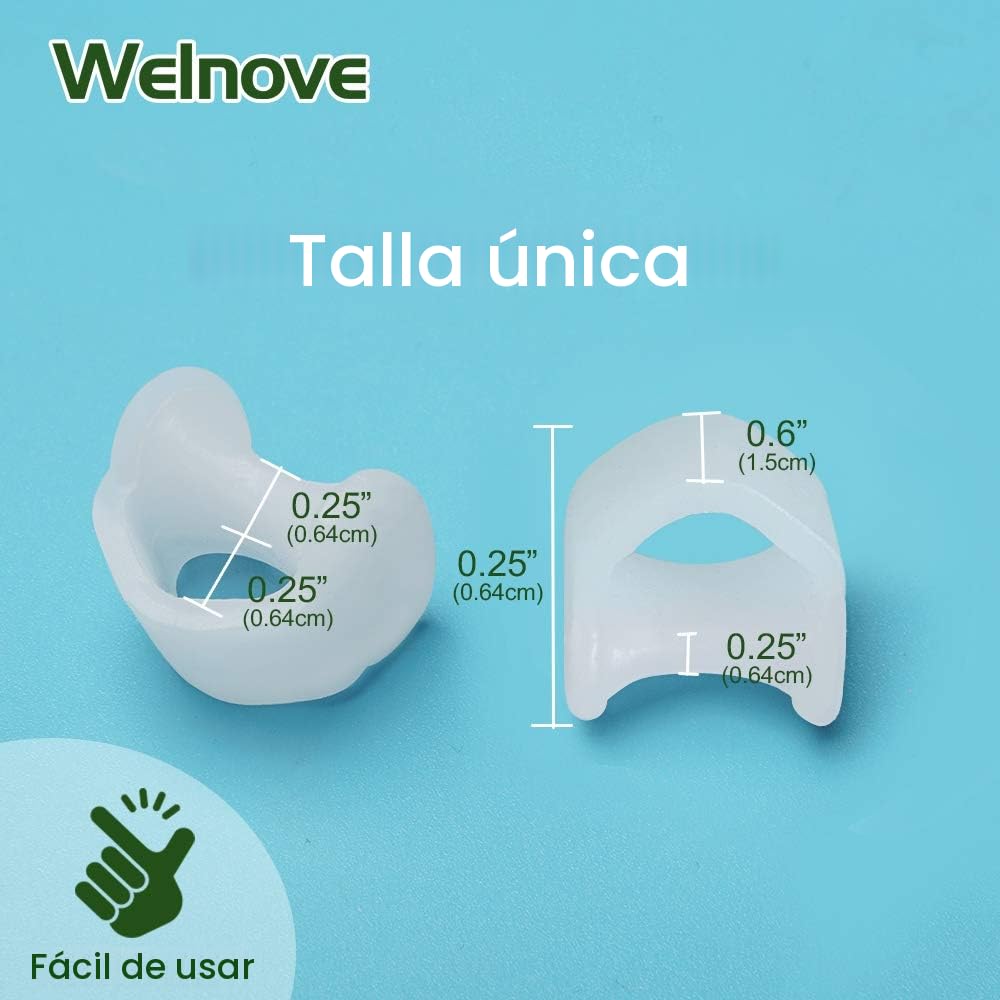 Welnove - Separadores de dedos de gel, espaciadores de dedo pequeño del pie, almohadillas para evitar el frotamiento y aliviar la presión (paquete de 12)
