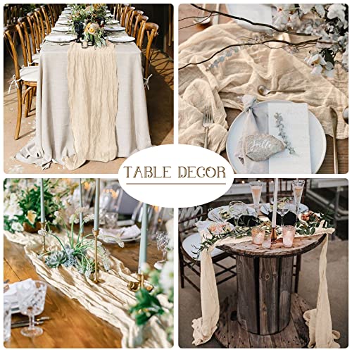 6 Pieces Cheesecloth Table Runner 10 Ft Ivory Table Runner Gauze For Boho Rustic Wedding Arch, Baby And Bridal Shower, Birthday Party Home Decorations #TOP4