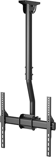 Soporte de TV de techo, soporte giratorio colgante para TV para pantallas planascurvas, se adapta a la mayoría de pantallas de 32 a 65 pulgadas,