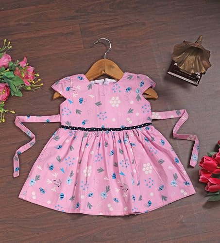Image of Girls Pure Cotton Soft Frock with Astar, Printed Multicolor for Girl Child