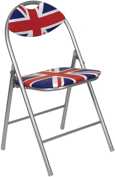 Cool Britannia Union Jack Folding Chair with Padded Back and Seat