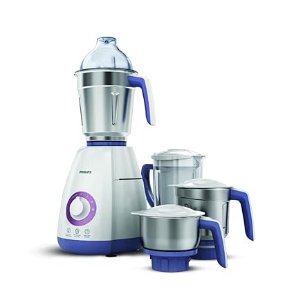 Philips Viva Collection HL7701/00 Mixer Grinder, 750 Watts, 4 Jars (Elegant Lavender and White)