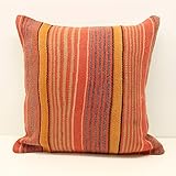 Kilimwarehouse Throw Pillow Cover 20x20 inch (50x50 cm) Retro Pillow Living Room Kilim Pillow Cover Novelty Home Decor Handmade Kilim Cushion Cover Decorative Pillow Bohemian Cushion