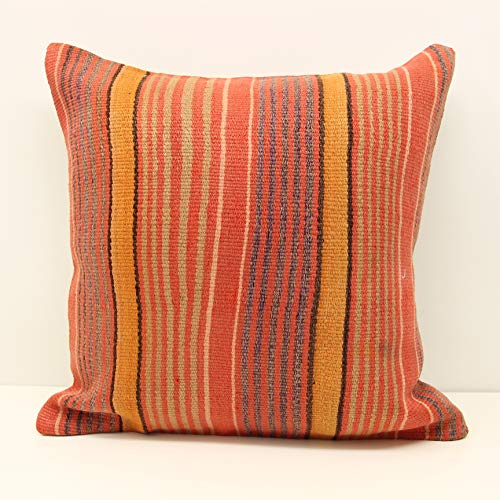 Kilimwarehouse Throw Pillow Cover 20x20 inch (50x50 cm) Retro Pillow Living Room Kilim Pillow Cover Novelty Home Decor Handmade Kilim Cushion Cover Decorative Pillow Bohemian Cushion
