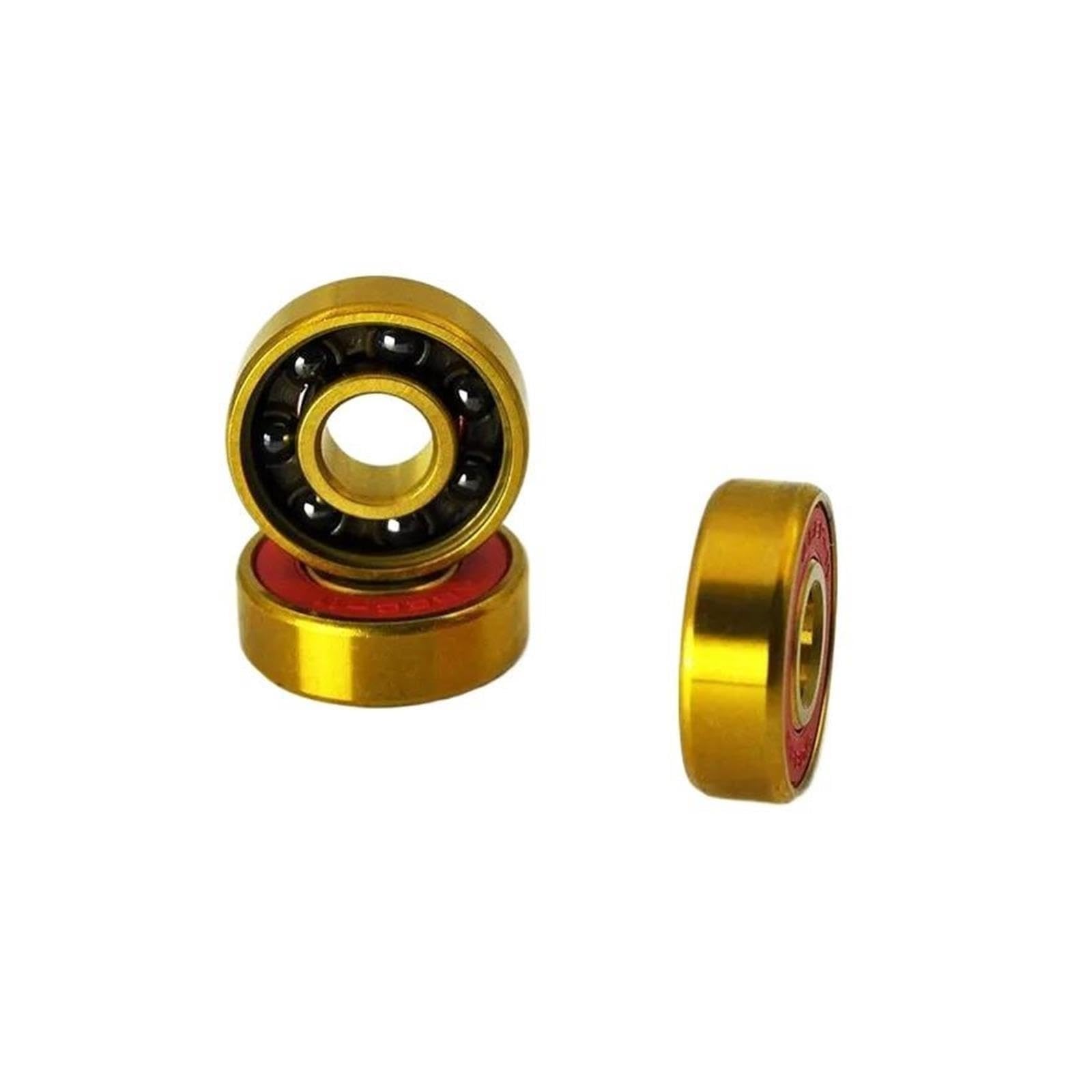 16 pz 608 2RS Hybrid Cuscinetto A Sfere In Ceramica Nera 8 * 22 * 7mm Nitruro di Silicio Roller Skate Skateboard Ruota Cuscinetti Longboard D'oro