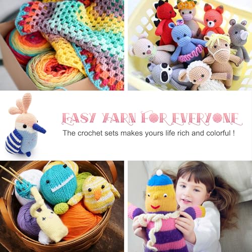 AOTWAN Crochet Yarn Acrylic Yarn Knitting Wool 12Pcs x 25g Crochet Wool for Crochet Kits for Beginners Adults Knitting and Crafts Multi-Color - Image 6