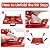 Homeon Wheels Foldable RV Step Stool, Portable Aluminum Platform with Anti-Slip Safety Surface and Handles, Adjustable Height Folding Steps Support Up to 1000 lbs, 16.5" x 11.8", Red